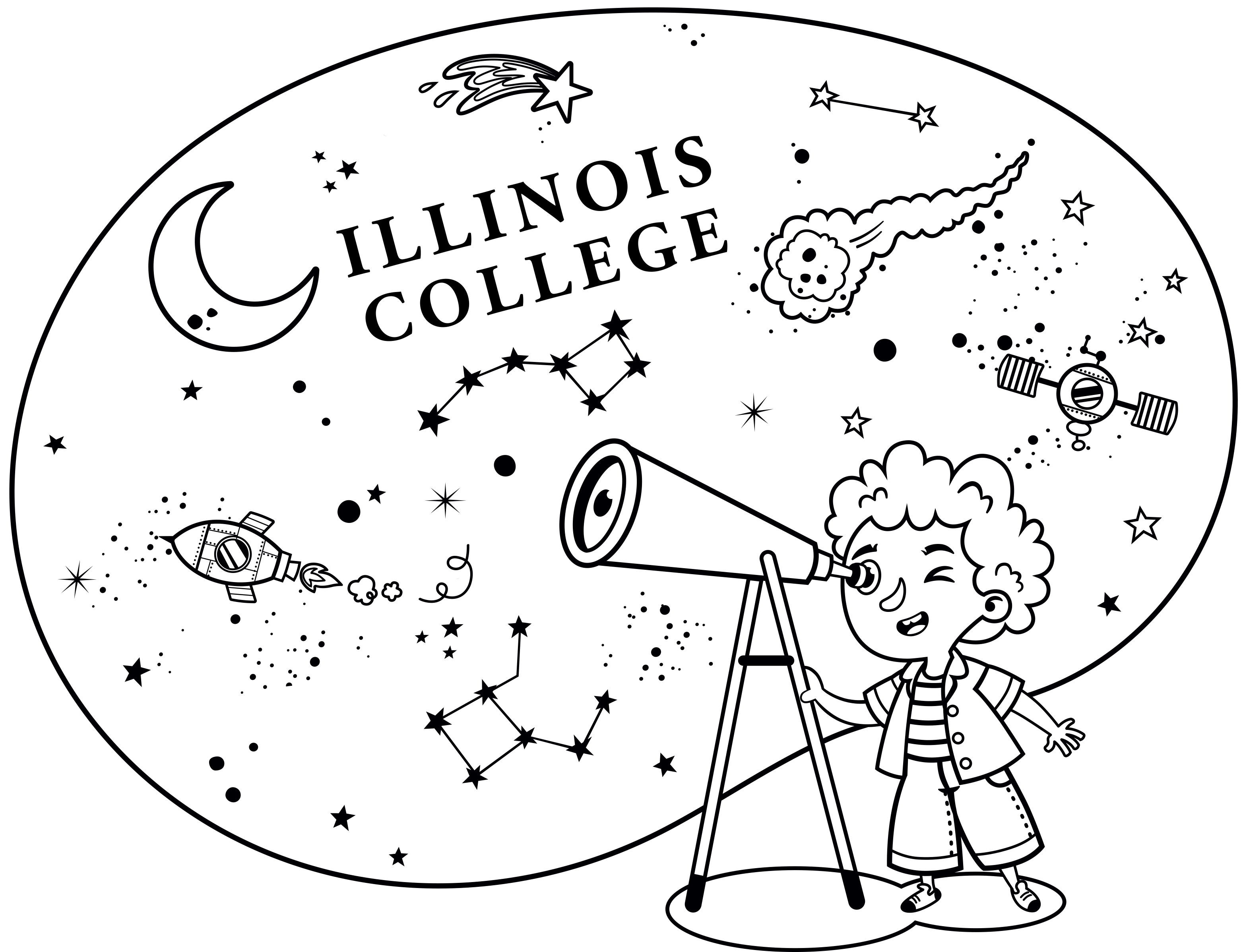 space coloring page