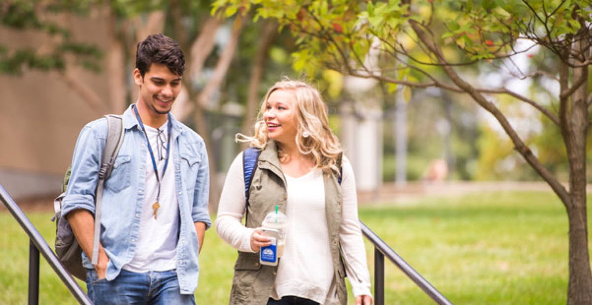 Students on campus 