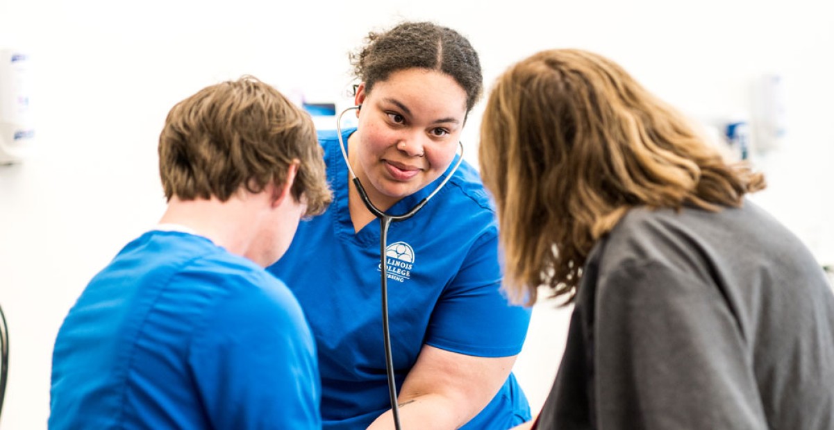 nursing students in clinical setting