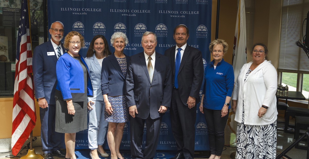 Illinois College and community leadership with Senator Dick Durbin