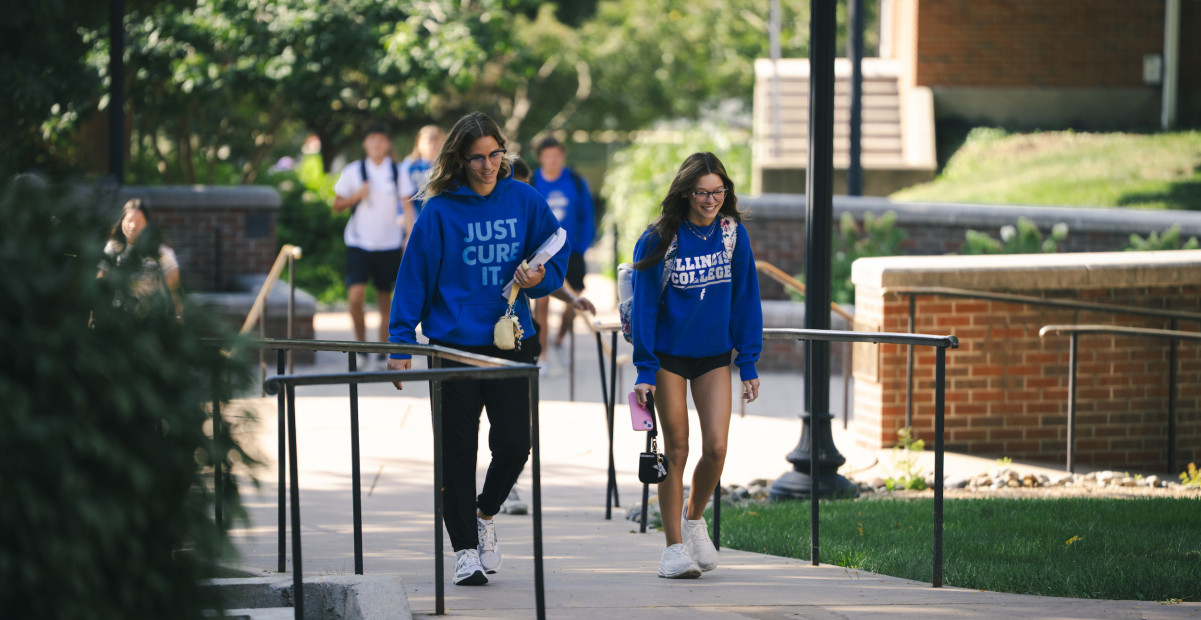 Students walking on campus