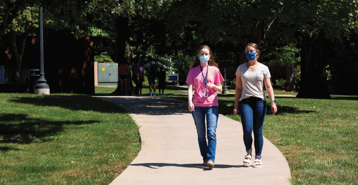 students on campus