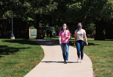 students on campus