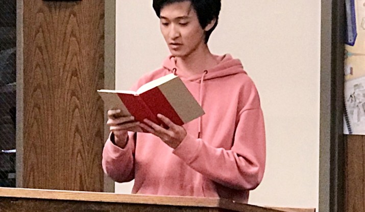 student reading banned book